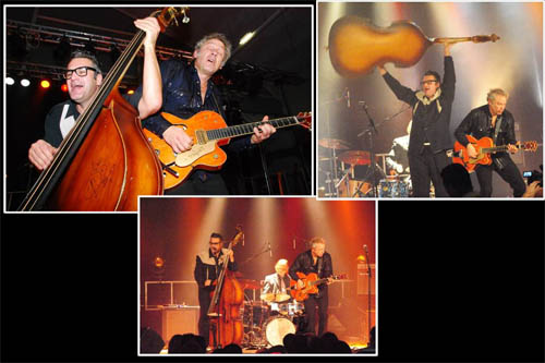Herv&eacute; Loison, contrebassiste et chanteur, Christophe Gillet, guitare et Thierry Sellier &agrave; la batterie